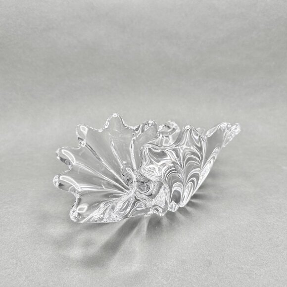Vintage Cofrac Art Verrier France “Splash Wave” Freeform Crystal Art Glass Bowl - Picture 1 of 8